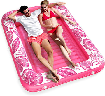 Inflatable Tanning Pool Lounger Float - Jasonwell 4 in 1 Sun Tan Tub Sunbathing Pool Lounge Raft Floatie Toys Water Filled Tanning Bed Mat Pad for Adult Blow Up Kiddie Pool Kids Ball Pit Pool (TR-XL) - Jasonwell